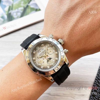 High Quality Replica Rolex Cosmograph Daytona Different Colors Strap 2-Tone Face Dial High-composite Carbon Fiber Fashion Watch 40*12.4mm